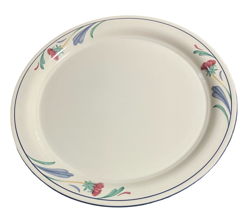 Lenox Poppies On Blue 12.5” Round Chop Plate Serving Platter Chinastone